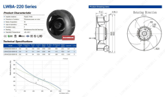 Longwell Lwba4e220-092ns-03 Ac Motorlu Radyal Plug Fan