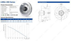 Longwell LWBA2E280-102NS-05 (1833m³/h) AC Motorlu Radyal Plug Fan