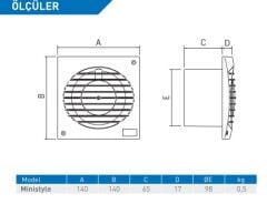 ELICENT Ministyle Aksiyal Fan 90 m³/h
