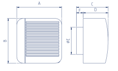 ELICENT Flux 100 Radyal Kanal Fanı 90m³/h (plastik klapeli)
