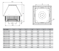 BVN BRCF-EX 630T (13000m³/h) Ex-proof Yatay Atışlı Radyal Çatı Fanı Atex