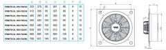 PMS Psms-XL 400-Y02/34 Kare Sanayi  Aspiratörü 220V (4750m³/h)