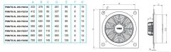 PMS Psts-XL 250-2K Kare Sanayi  Aspiratörü 380V (2300m³/h)
