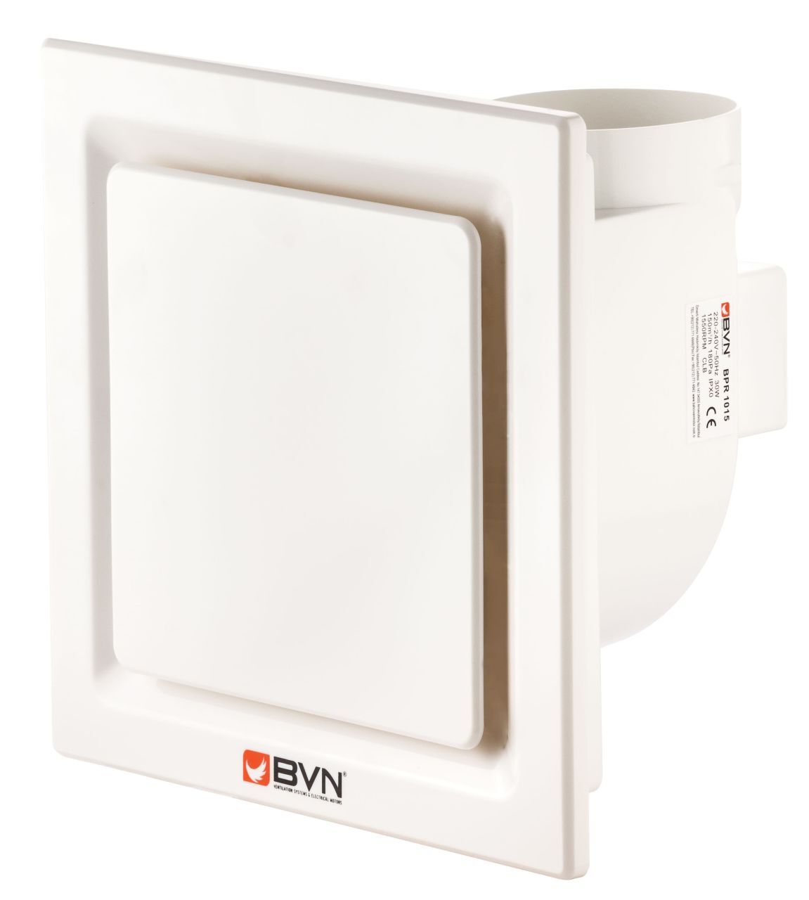 BVN BPR 1012 (120m³/h) Plastik Radyal Banyo&Tuvalet Aspiratörü Standart