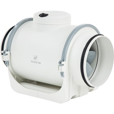 S&P TD Evo-200 Plastik Yuvarlak Karma Akışlı Kanal Tipi Fan [900m³/h]
