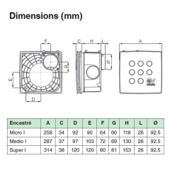Vortice Vort Quadro Medio (125/170m³/h) Duvar Tipi Radyal Fan