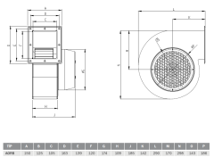 BVN AORB-T (1200m3/h) Sac Gövdeli Salyangoz Fan Öne Eğimli 380V