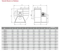 BVN BGSS 6M 230V (12000m³/h) Alçak Basınçlı Radyal Fan Geniş Seyrek Kanat