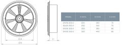 Kayıtes DAXIS 350 (3110m³/h) Duvar Tipi Sac Kanatlı Fan