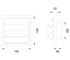 Raksan Sinek Telli Geri Akış Panjuru 162*162 mm Ø150 Smart Panjur