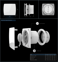 Venteurope JOY BD100 (105m³/h) Plastik Banyo&Tuvalet Aspiratörü Banyo Fanı (Klapeli)