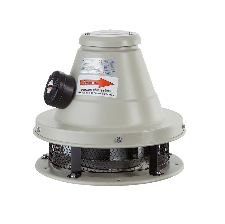 Fanex FRÇF-2800 (1850m³/h) Yatay Atışlı Dıştan Motorlu Çatı Tipi Radyal Fan