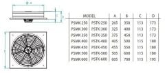 Fanex Psmk 600 Kare Sanayi Aspiratörü 220V (8200m³/h)