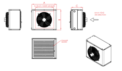 Azak Ap5 8114 kcal/h 9.4 kW Aksiyel Sıcak Hava Apareyi - Sulu Sistem